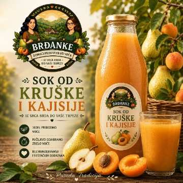Hladno ceđenj sok od kruške i kajsije