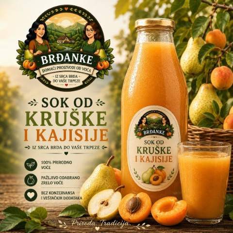 Hladno ceđenj sok od kruške i kajsije