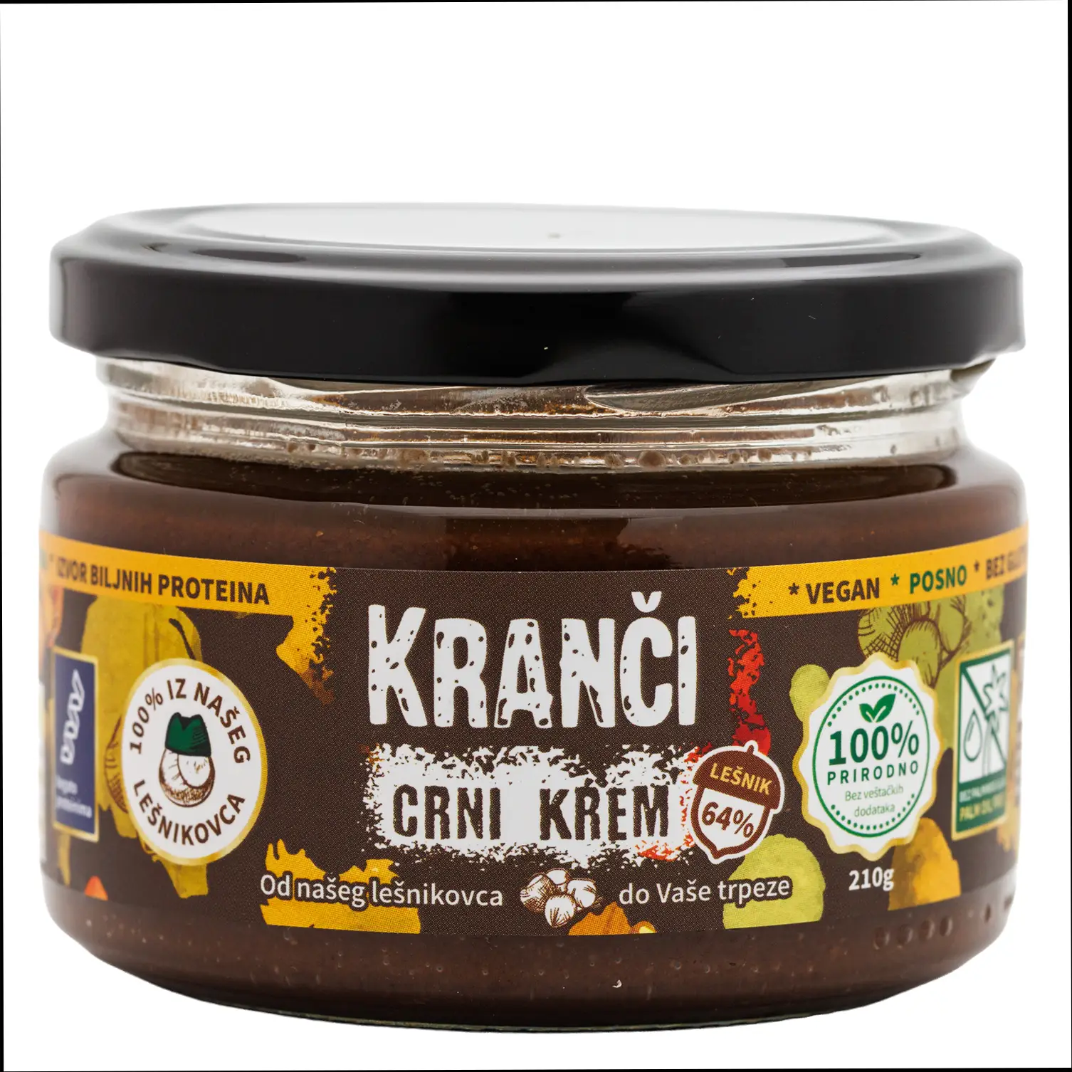 Kranči crni lešnik krem 64% – prirodan, veganski i posan